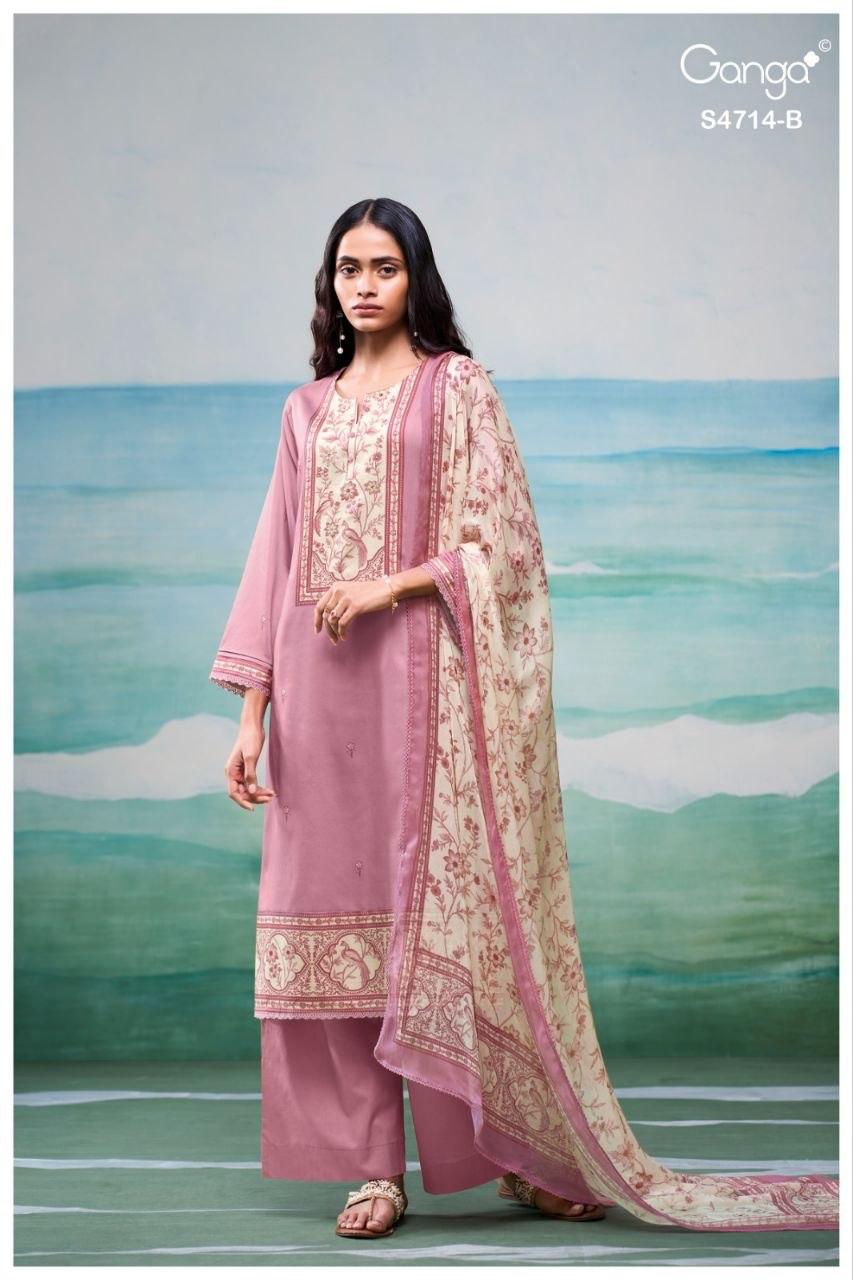 Sreelika 4714 Ganga Cotton Pant Style Suits Supplier Ahmedabad
