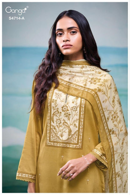 Sreelika 4714 Ganga Cotton Pant Style Suits Supplier Ahmedabad