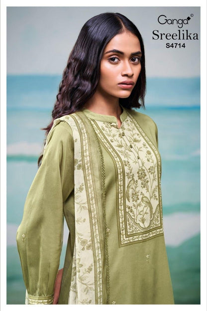 Sreelika 4714 Ganga Cotton Pant Style Suits Supplier Ahmedabad