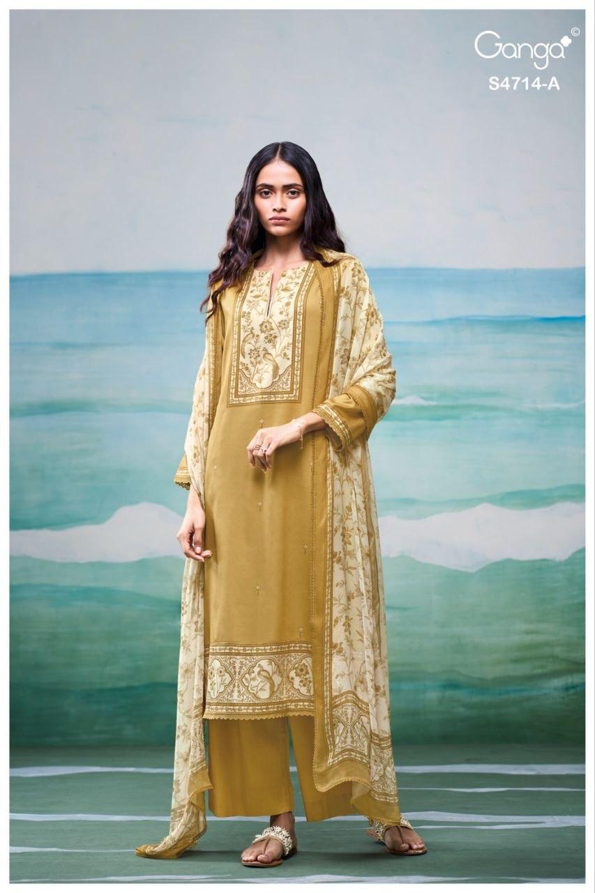 Sreelika 4714 Ganga Cotton Pant Style Suits Supplier Ahmedabad
