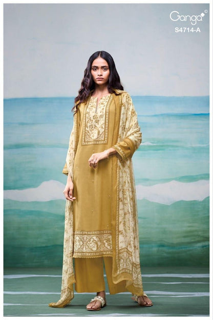 Sreelika 4714 Ganga Cotton Pant Style Suits Supplier Ahmedabad