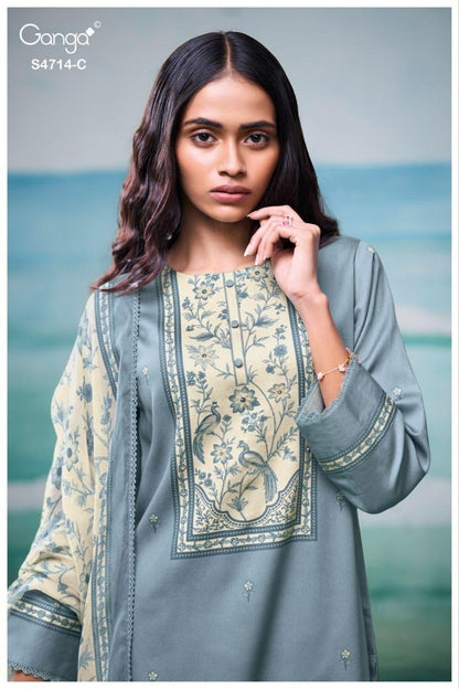 Sreelika 4714 Ganga Cotton Pant Style Suits Supplier Ahmedabad
