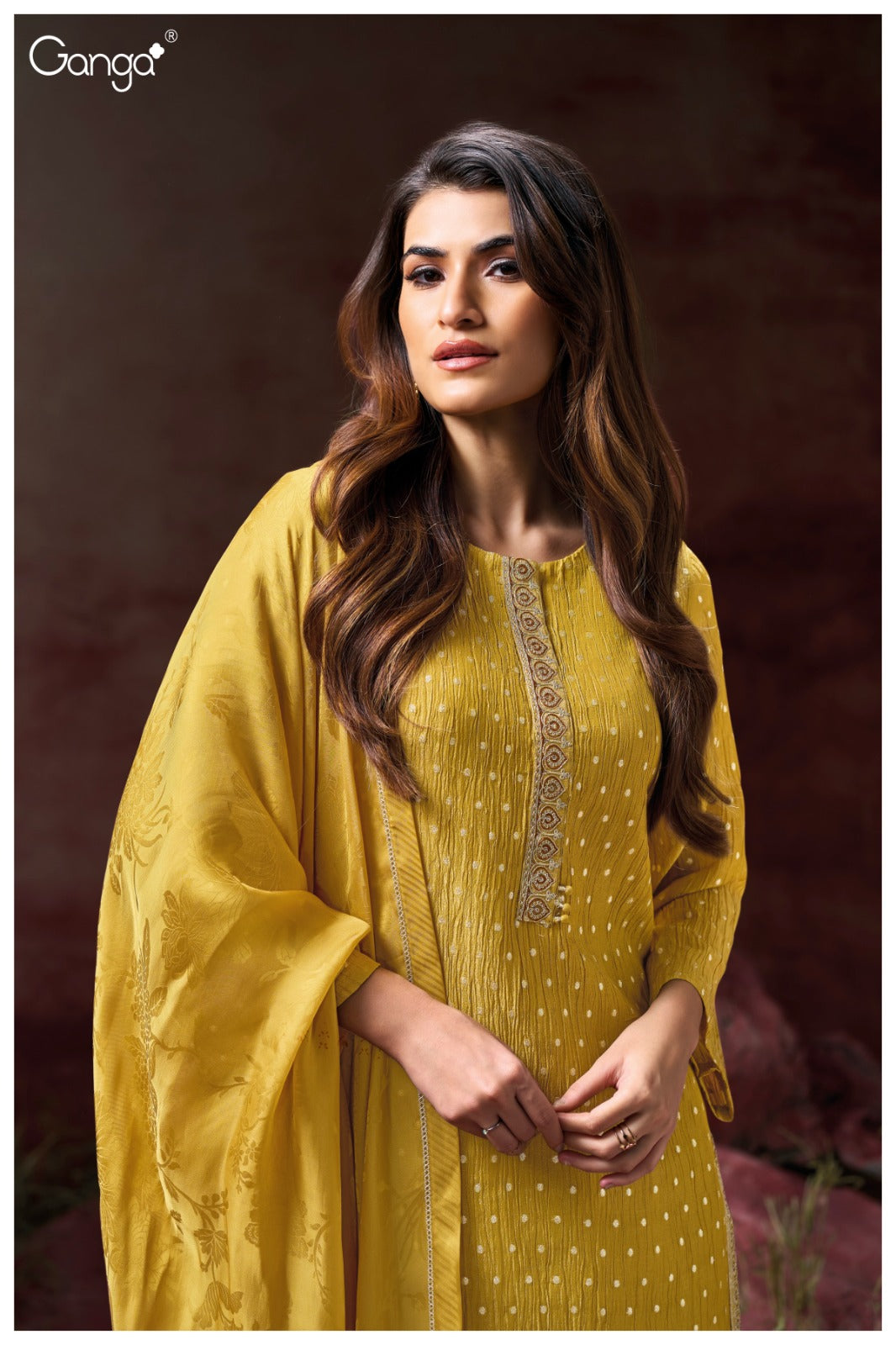 Sria 3126 Ganga Wrinkle Plazzo Style Suits Wholesale