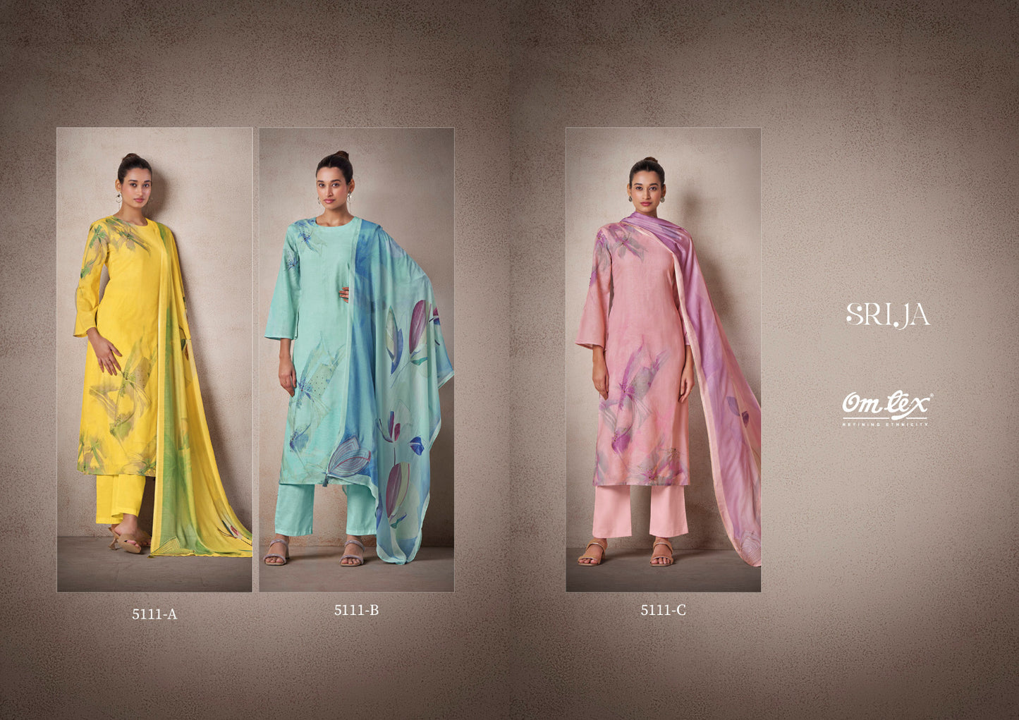 Srija Omtex Linen Pant Style Suits Supplier Gujarat