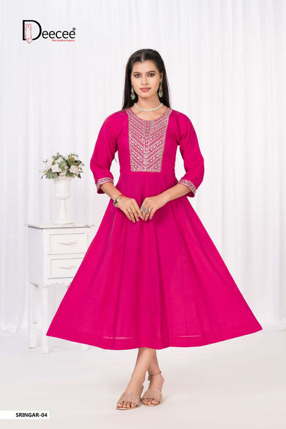 Sringar Deecee Roman Silk Anarkali Kurtis Wholesale
