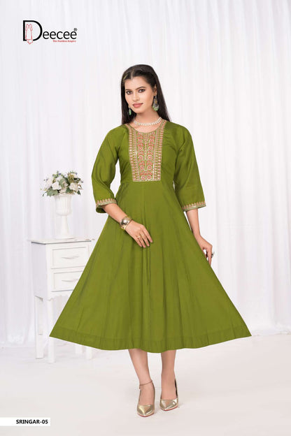 Sringar Deecee Roman Silk Anarkali Kurtis Wholesale