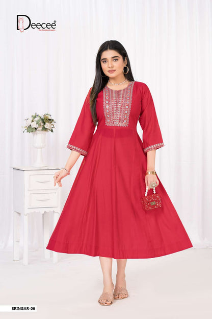 Sringar Deecee Roman Silk Anarkali Kurtis Wholesale