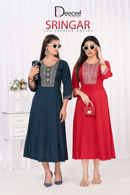 Sringar Deecee Roman Silk Anarkali Kurtis Wholesale