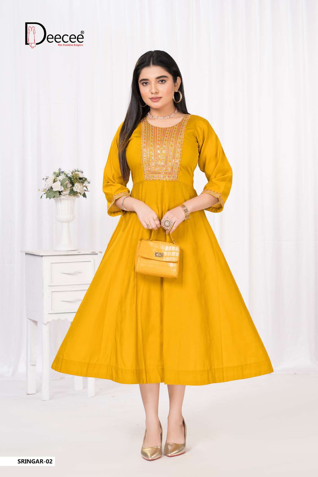 Sringar Deecee Roman Silk Anarkali Kurtis Wholesale