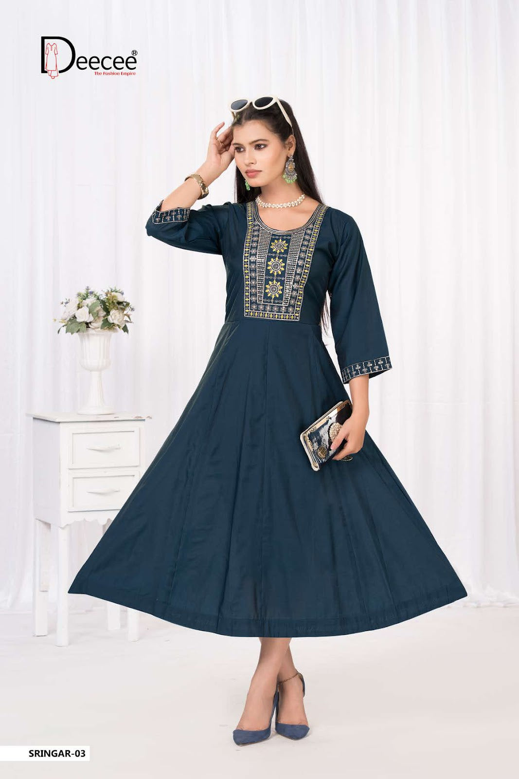 Sringar Deecee Roman Silk Anarkali Kurtis Wholesale