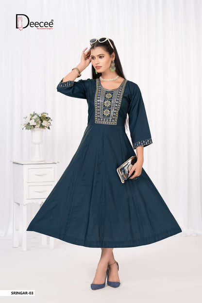 Sringar Deecee Roman Silk Anarkali Kurtis Wholesale