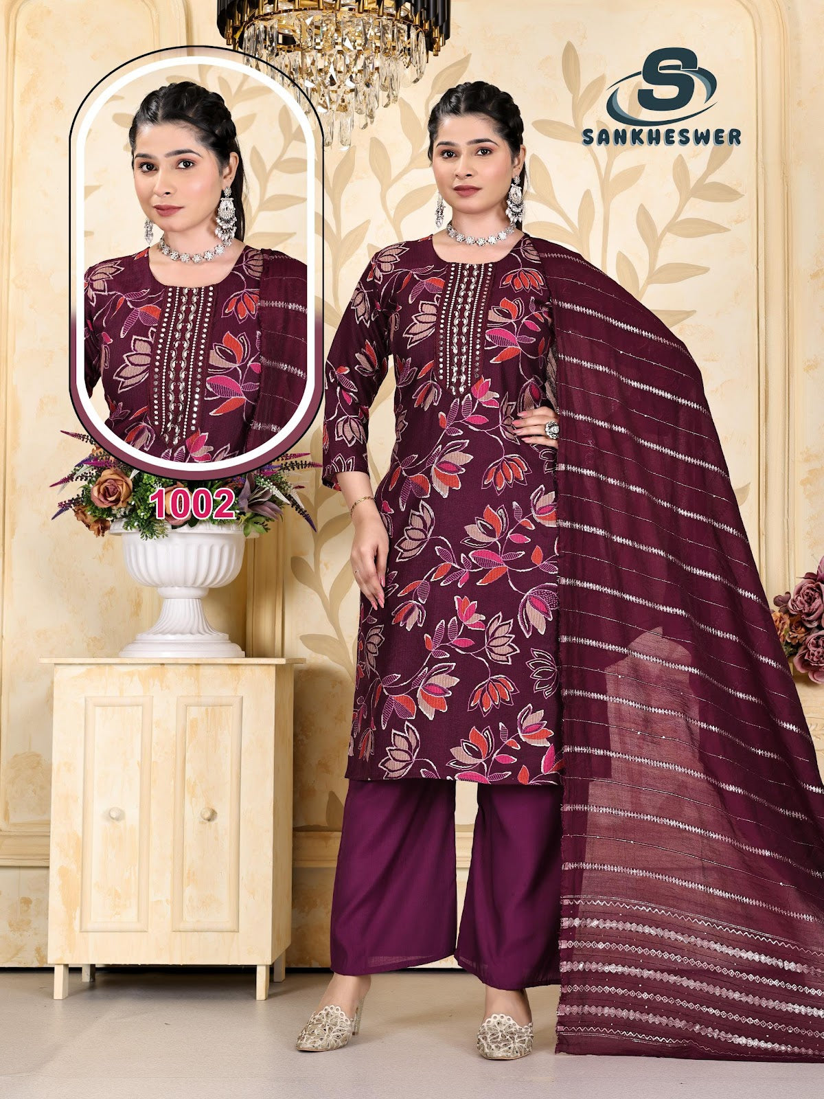 Sringar Vol 1 Sankheswer Viscose Readymade Plazzo Style Suits Exporter