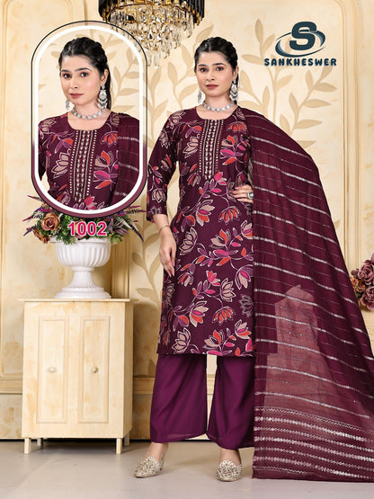 Sringar Vol 1 Sankheswer Viscose Readymade Plazzo Style Suits Exporter