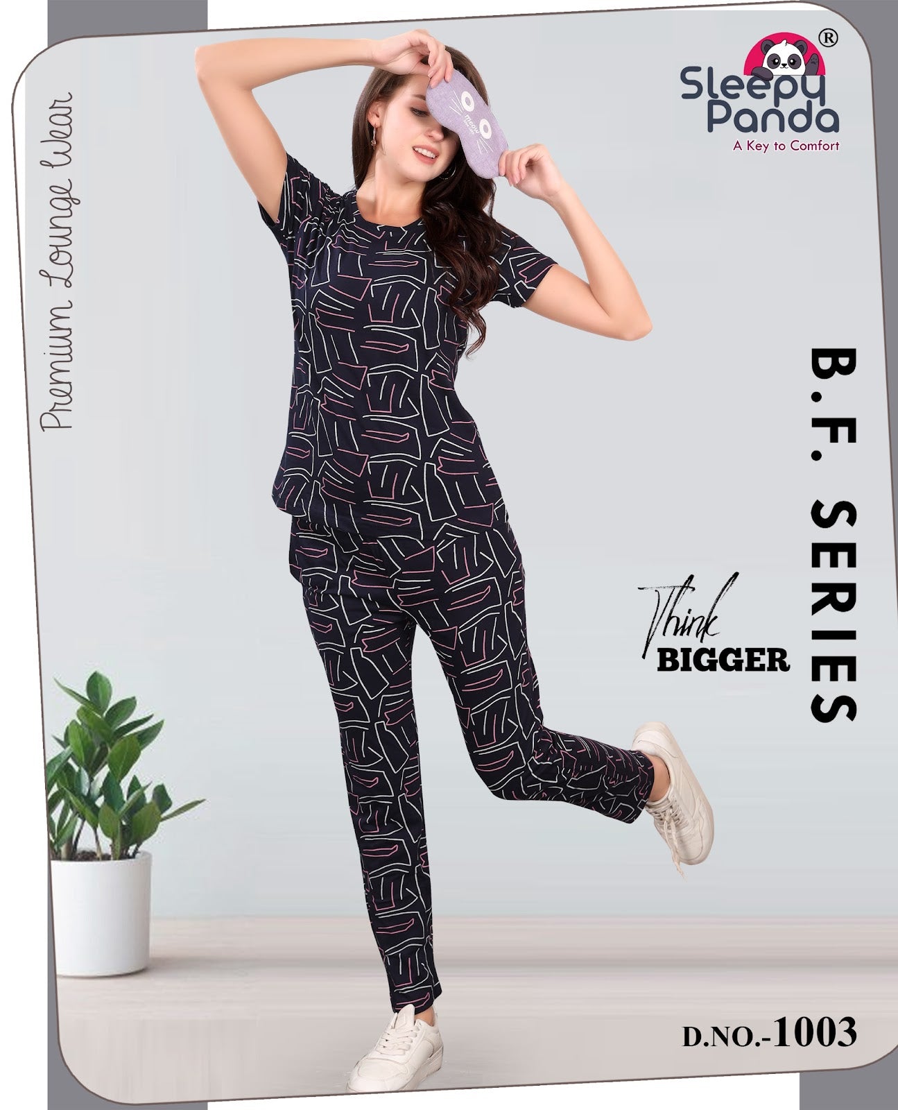 Srinidhi 1 Sleepy Panda Hosiery Cotton Pyjama Night Suits Exporter Ahmedabad