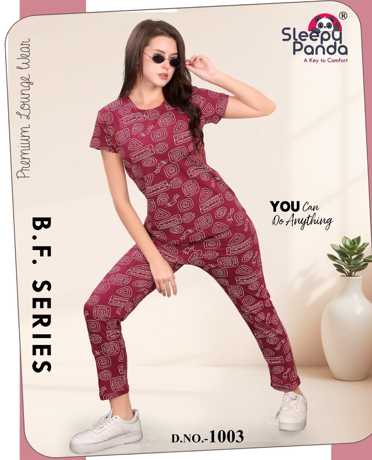 Srinidhi 3 Sleepy Panda Hosiery Cotton Pyjama Night Suits Manufacturer Gujarat