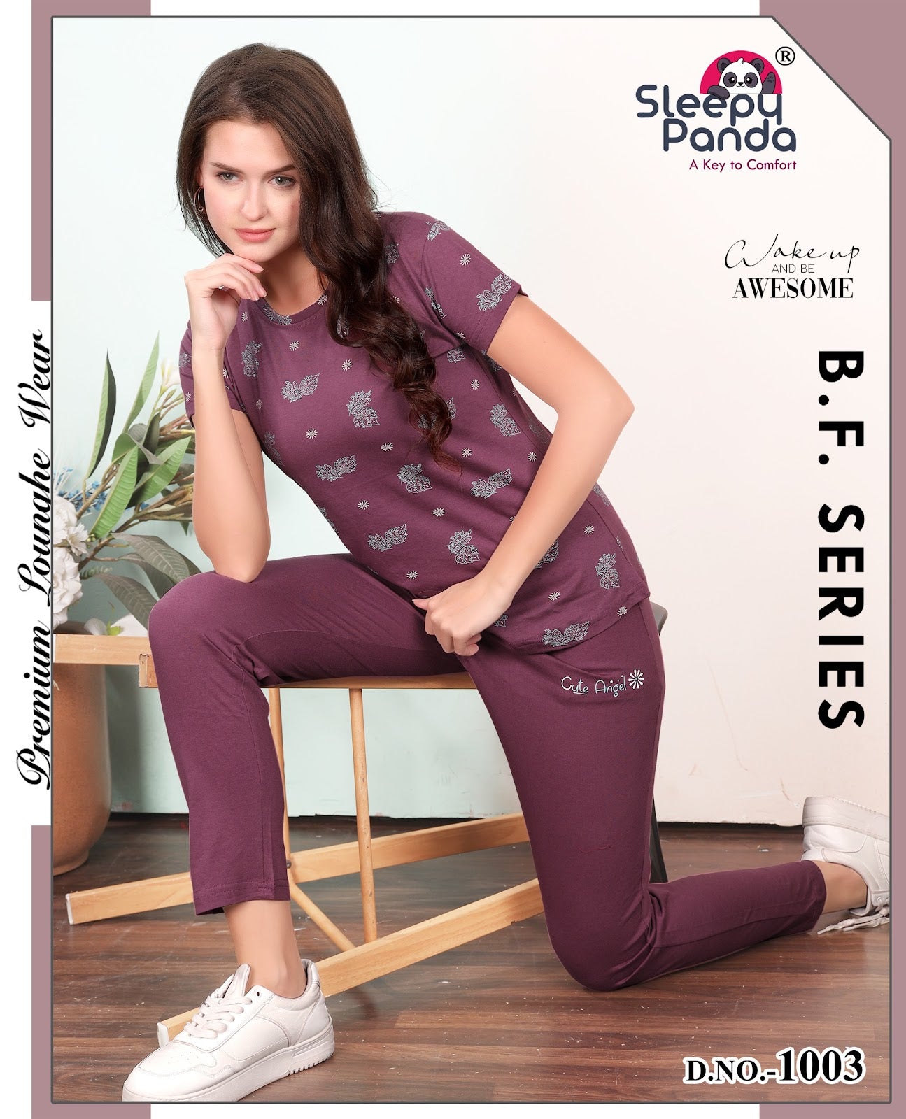 Srinidhi 3 Sleepy Panda Hosiery Cotton Pyjama Night Suits Manufacturer Gujarat