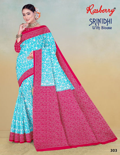 Srinidhi Rasberry Cotton Sarees Exporter Ahmedabad