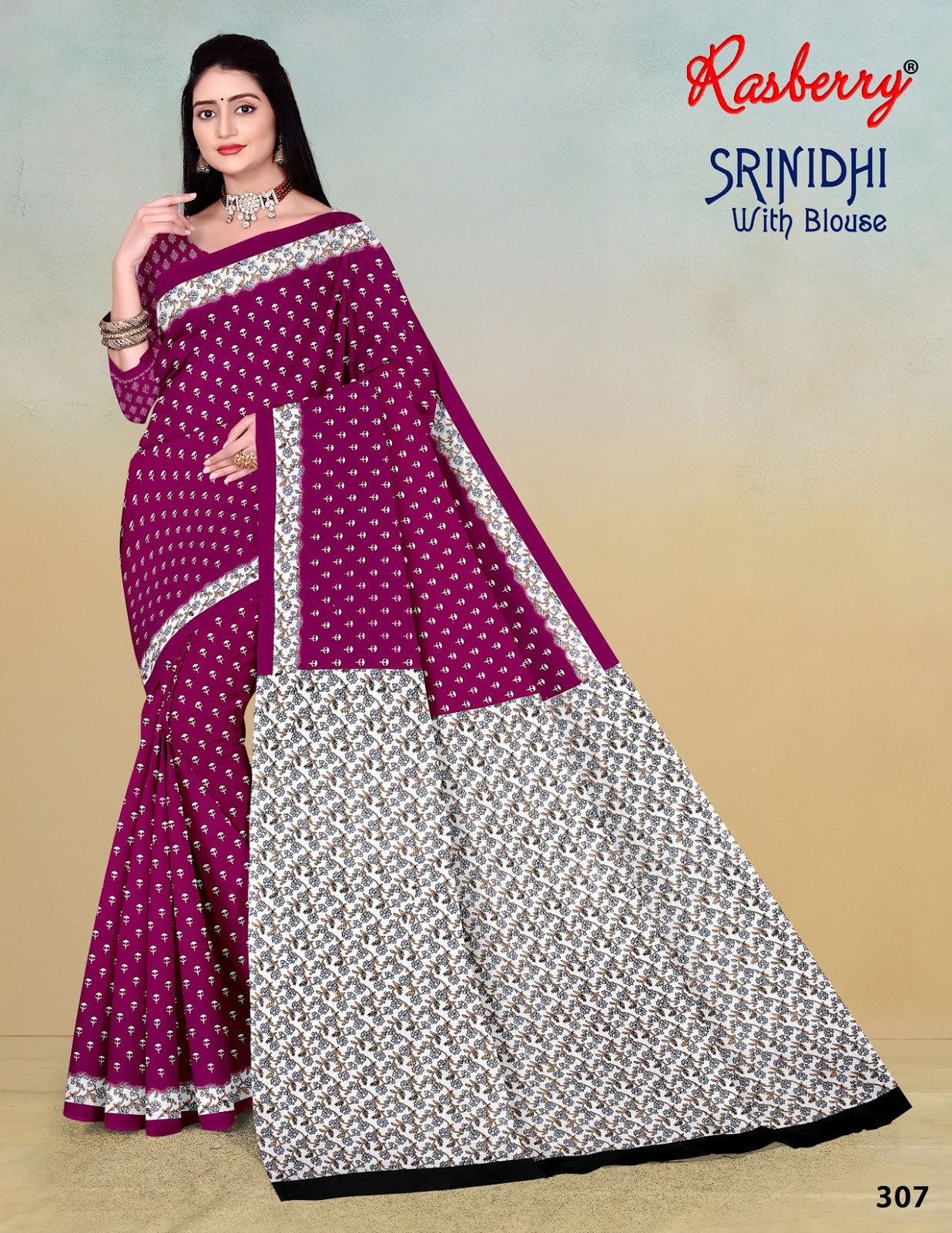 Srinidhi Rasberry Cotton Sarees Exporter Ahmedabad