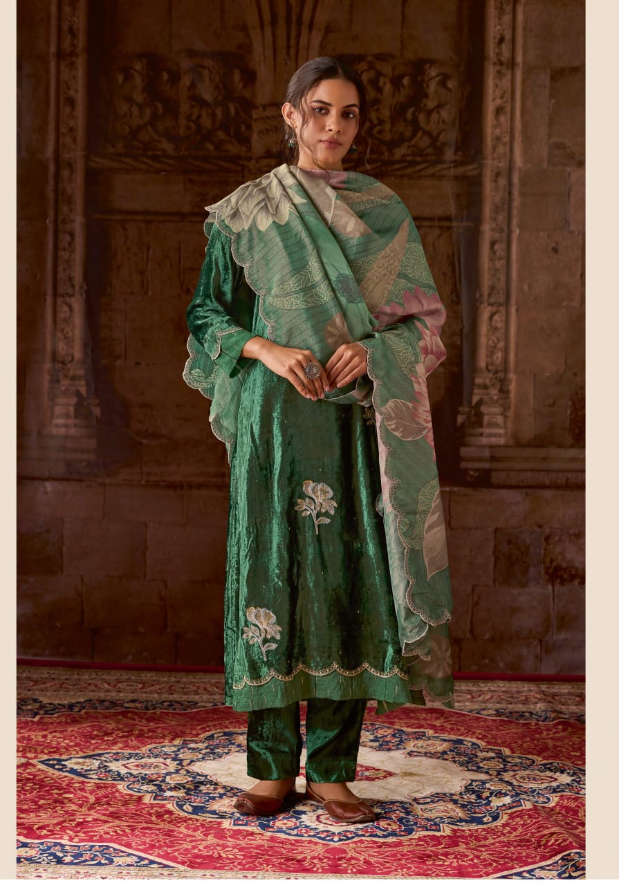 Srinika Sahiba Pure Viscose Velvet Suits Wholesale Price