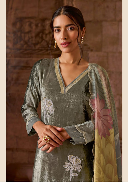 Srinika Sahiba Pure Viscose Velvet Suits Wholesale Price