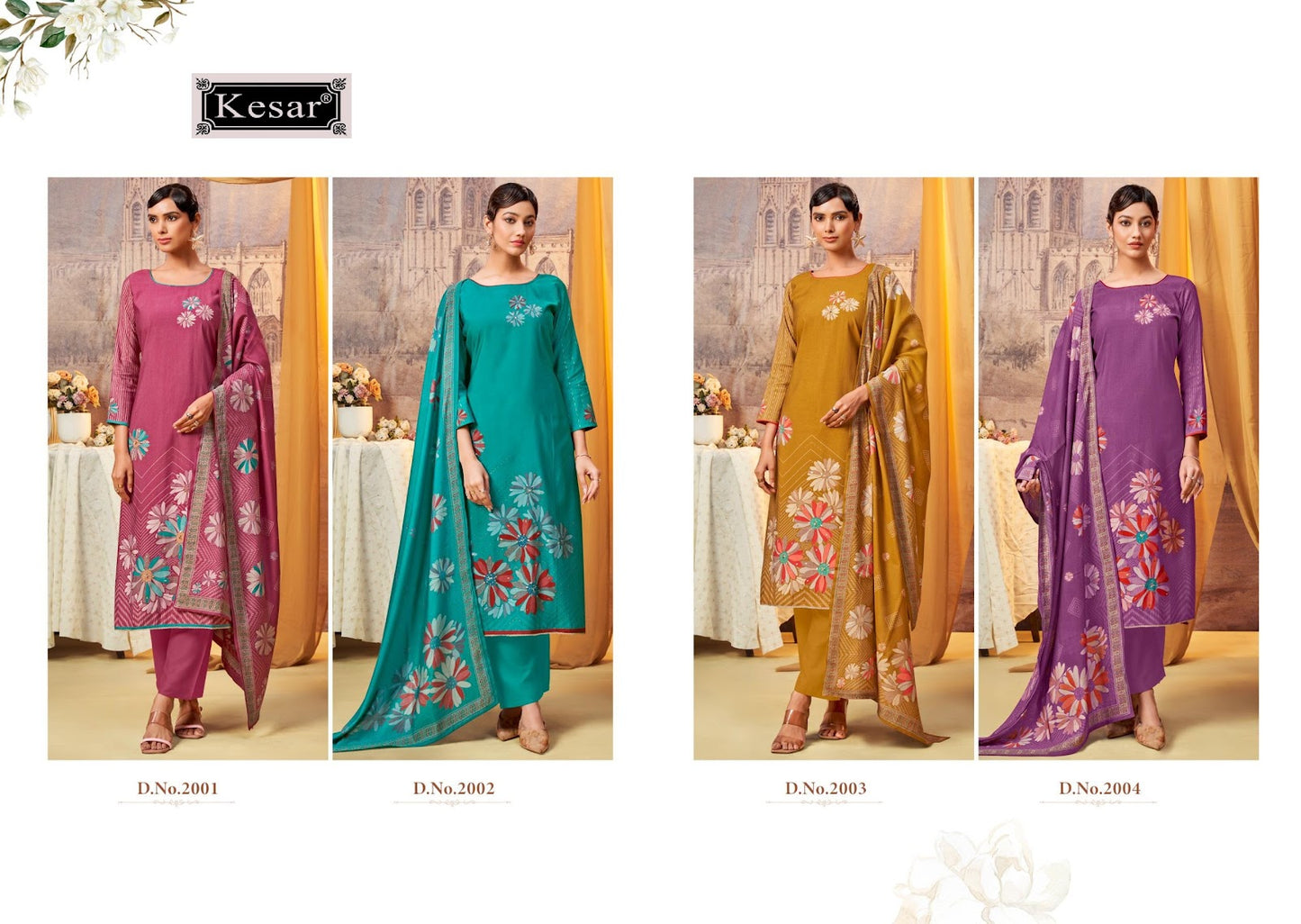 Srishti Kesar Soft Silk Pashmina Suits Exporter Gujarat