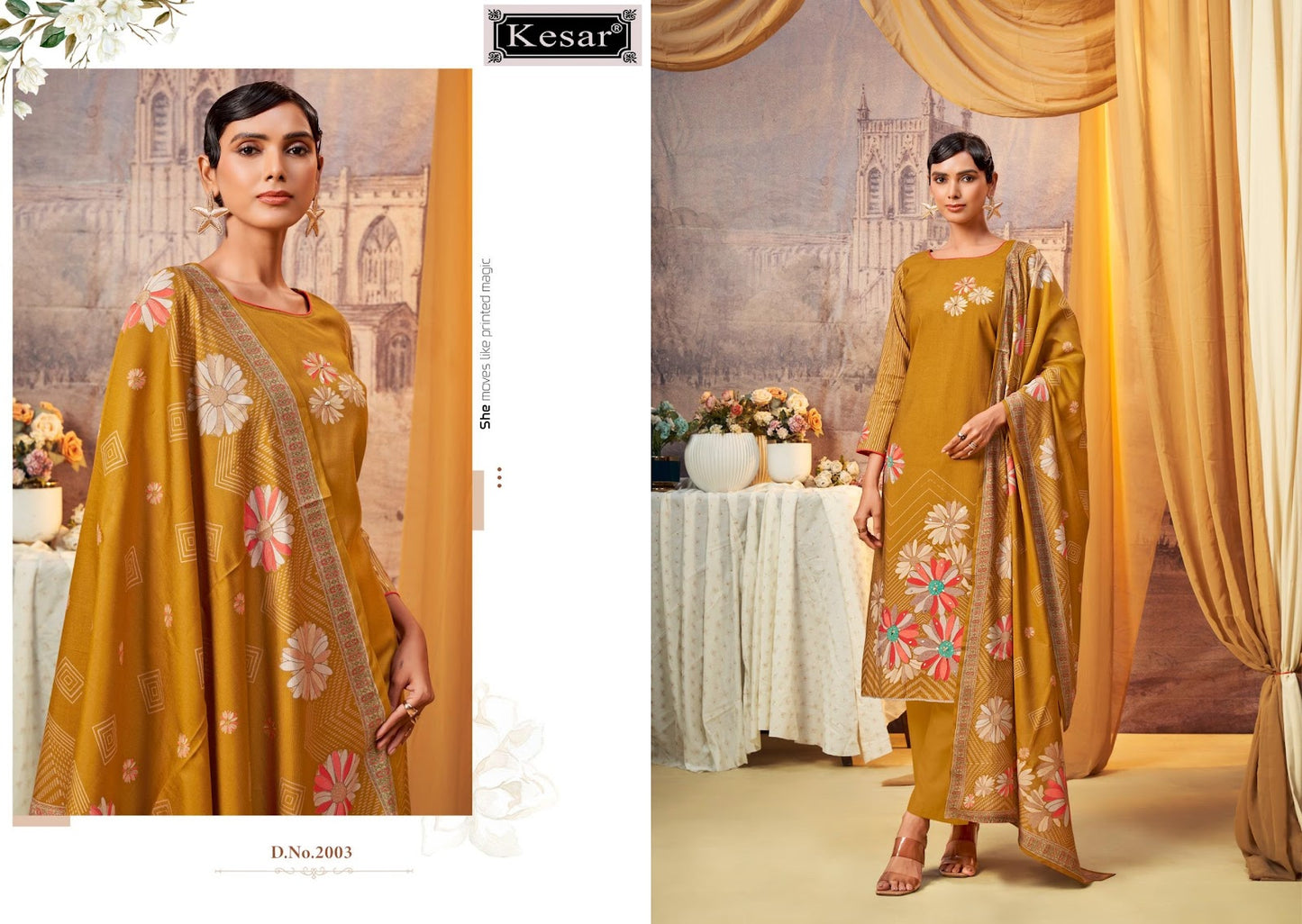 Srishti Kesar Soft Silk Pashmina Suits Exporter Gujarat