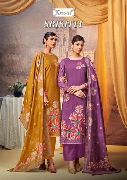 Srishti Kesar Soft Silk Pashmina Suits Exporter Gujarat