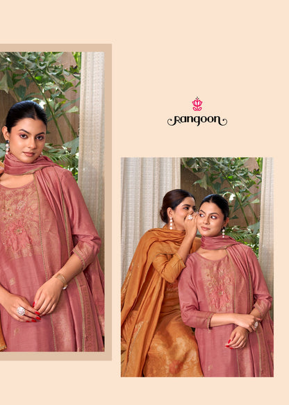 Srivali Rangoon Muslin Jacquard Readymade Pant Style Suits Wholesaler India