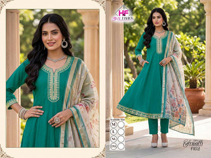 Srivalli Vol 14 Hinal Fashion Roman Silk Readymade Anarkali Suits Manufacturer Ahmedabad