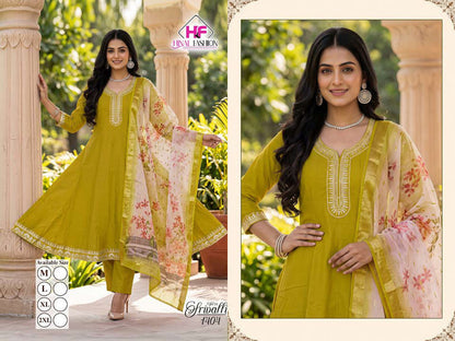 Srivalli Vol 14 Hinal Fashion Roman Silk Readymade Anarkali Suits Manufacturer Ahmedabad