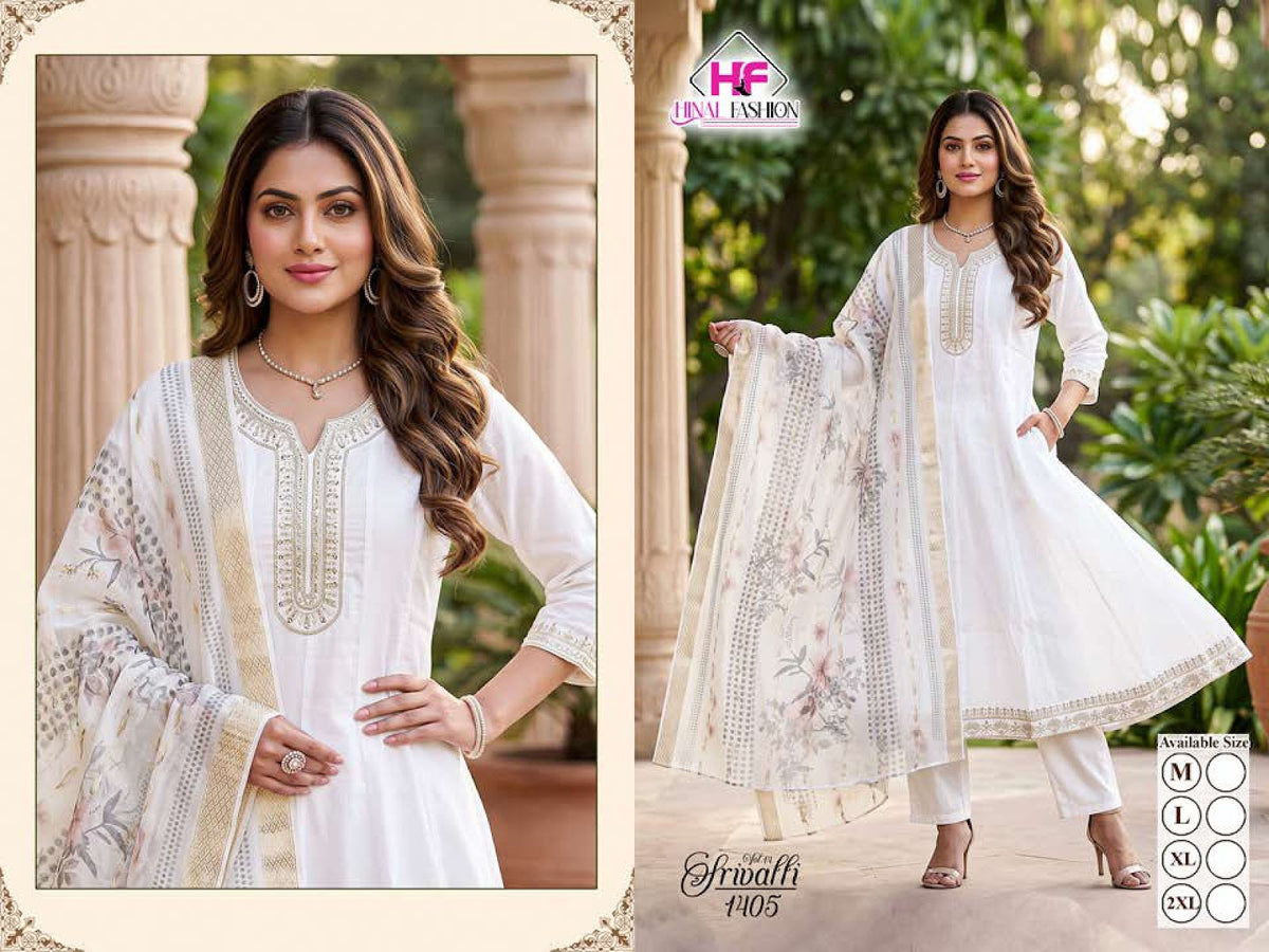 Srivalli Vol 14 Hinal Fashion Roman Silk Readymade Anarkali Suits Manufacturer Ahmedabad
