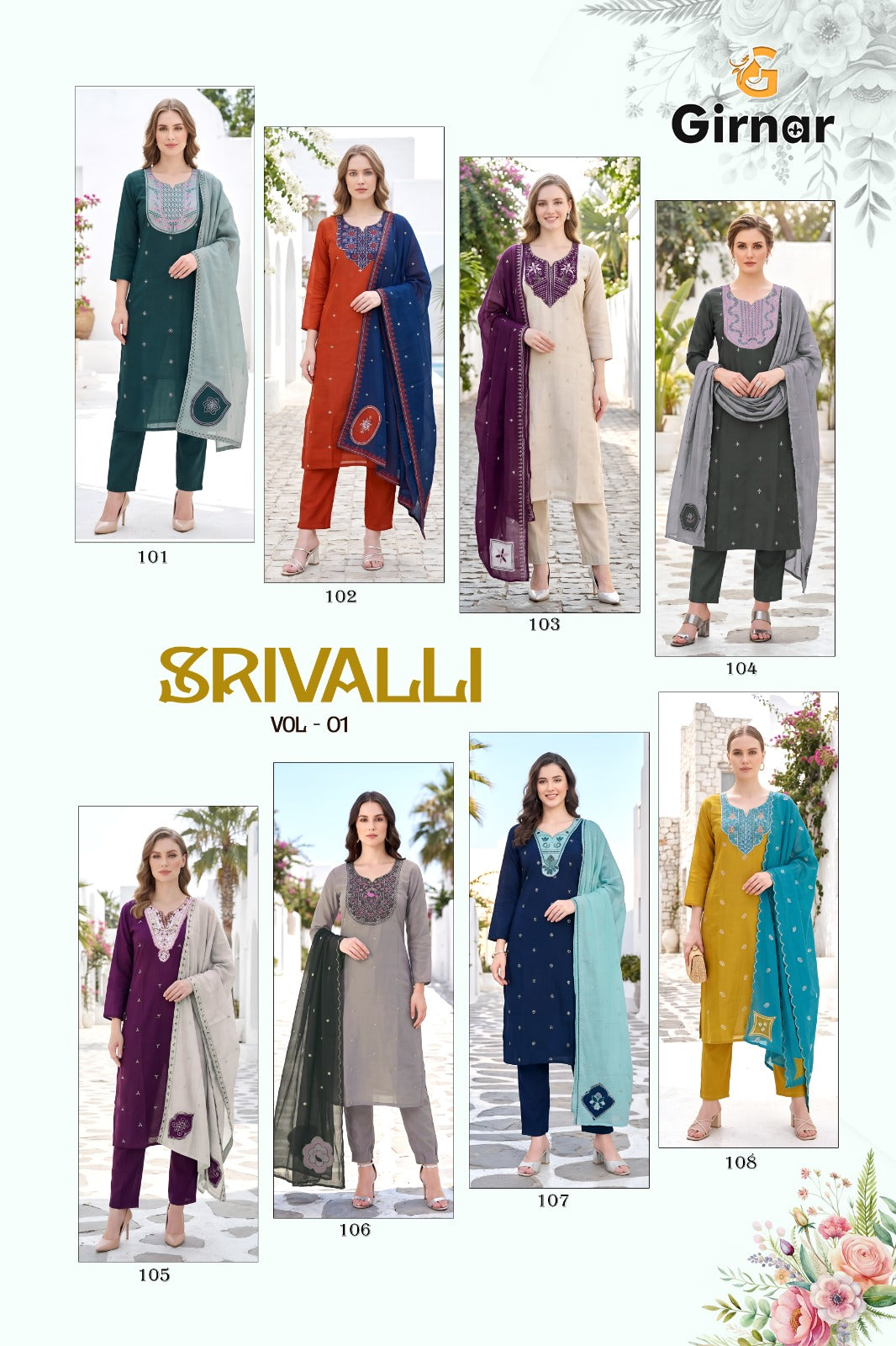 Srivalli Vol 1 Girnar Mal Chanderi Readymade Pant Style Suits Manufacturer Gujarat