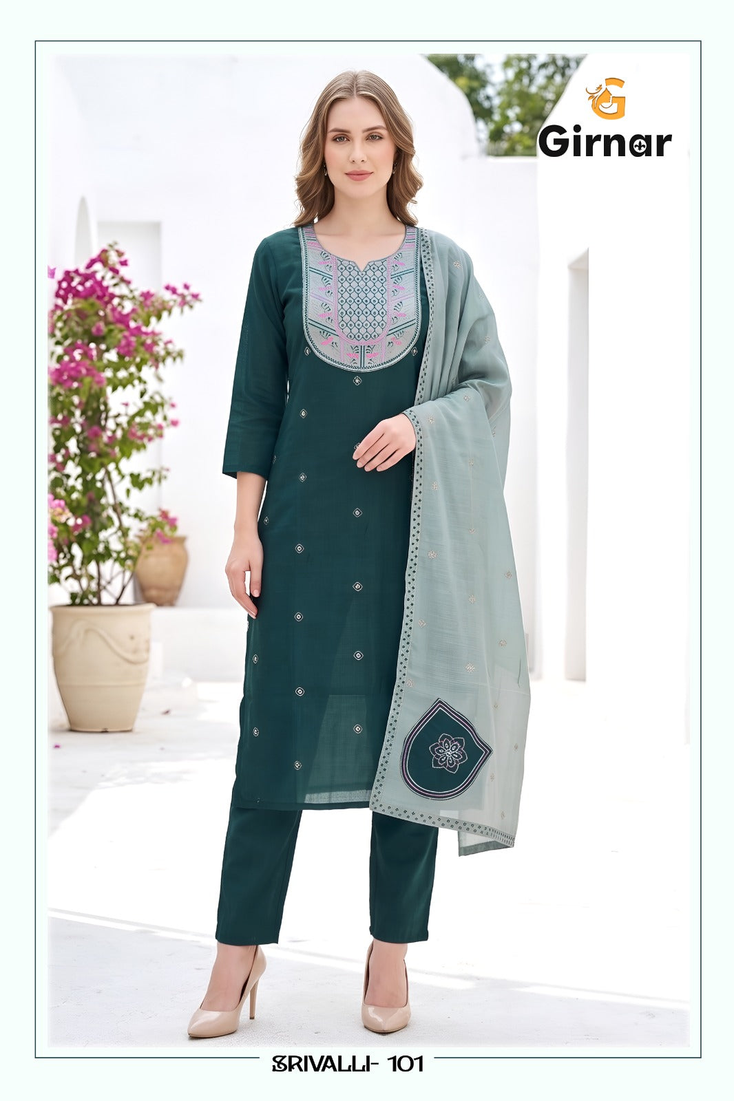 Srivalli Vol 1 Girnar Mal Chanderi Readymade Pant Style Suits Manufacturer Gujarat