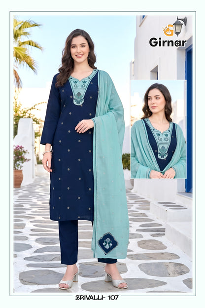 Srivalli Vol 1 Girnar Mal Chanderi Readymade Pant Style Suits Manufacturer Gujarat