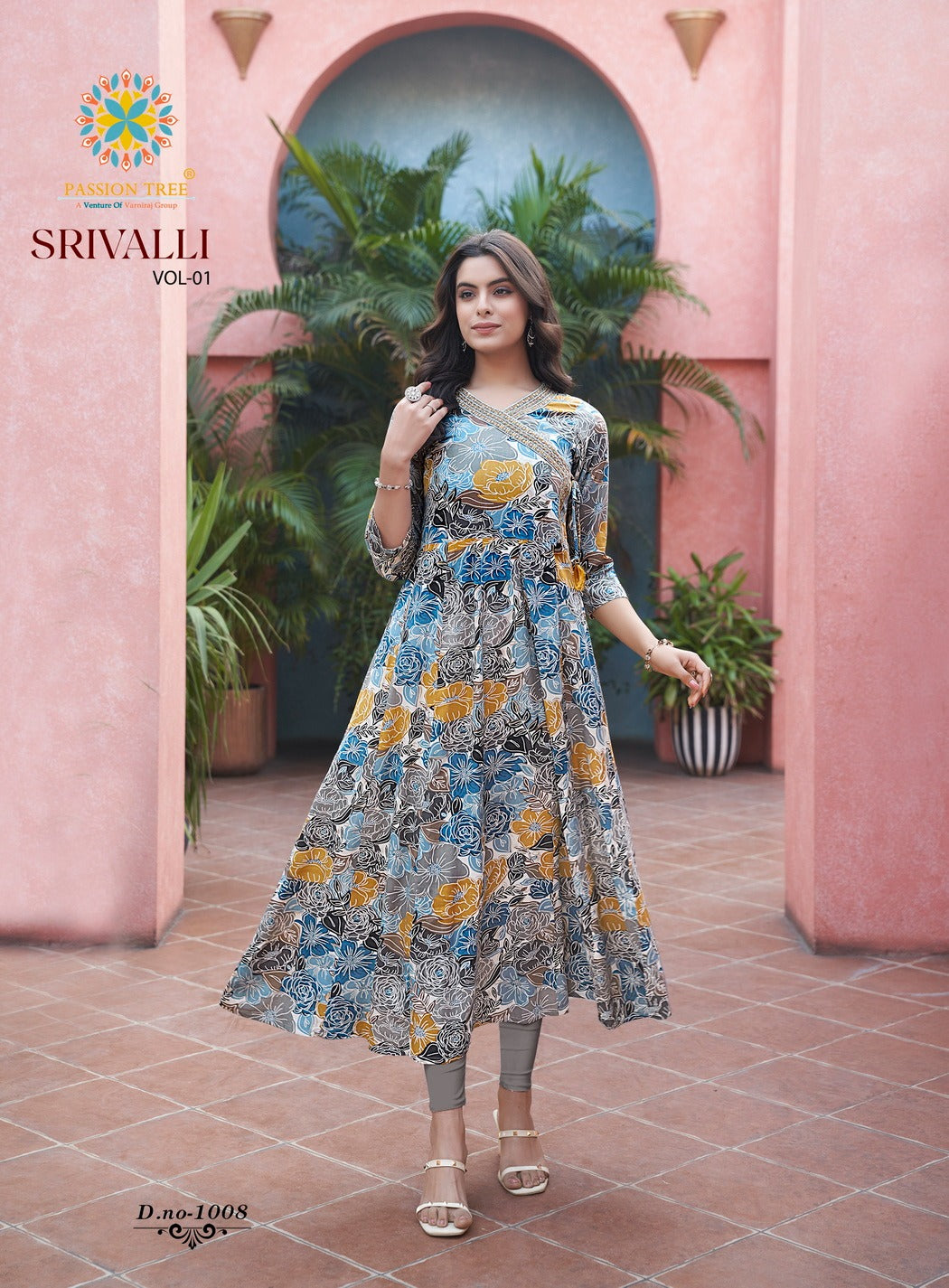 Srivalli Vol 1 Passion Tree Rayon Anarkali Kurtis Exporter India