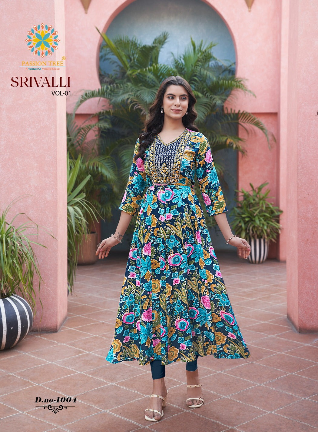 Srivalli Vol 1 Passion Tree Rayon Anarkali Kurtis Exporter India