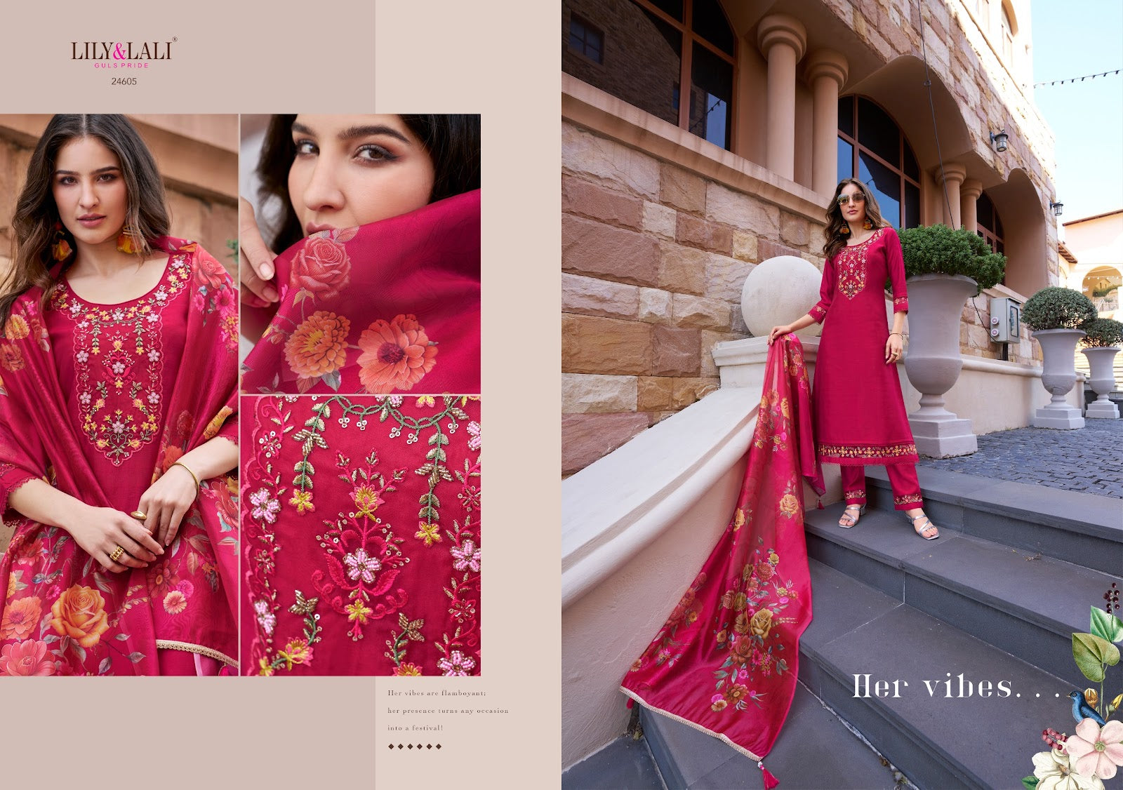 Srivalli Vol 2 Lily Lali Viscose Silk Readymade Pant Style Suits Manufacturer Gujarat