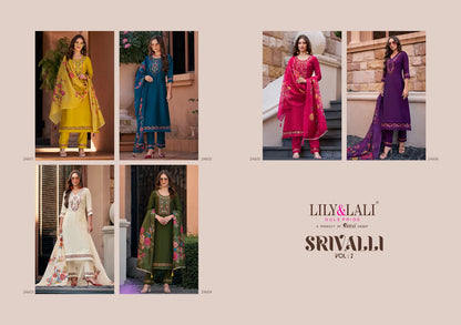 Srivalli Vol 2 Lily Lali Viscose Silk Readymade Pant Style Suits Manufacturer Gujarat