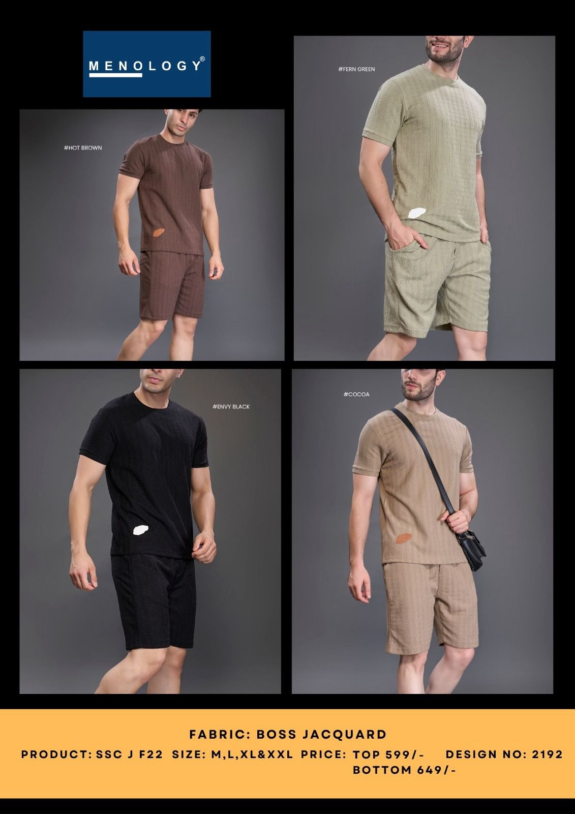 Ssc J F 22 Menology Jacquard Mens Co Ord Set Wholesaler Ahmedabad