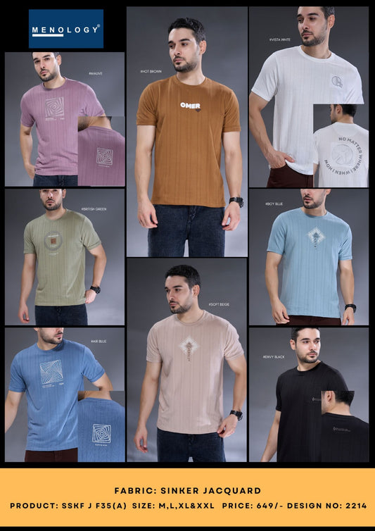 Sskf J F35 A Menology Jacquard Mens Tshirts Wholesale Price