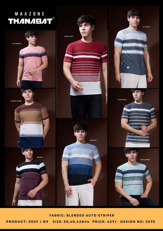 Sskf J G9 Dn 2595 Maxzone Clothing Cod Auto Striper Mens Tshirts Supplier Gujarat