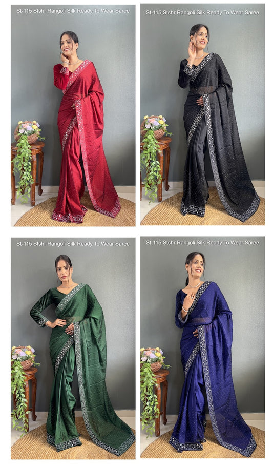 St-115 Stshr Rangoli Ready To Wear Saree Supplier Ahmedabad