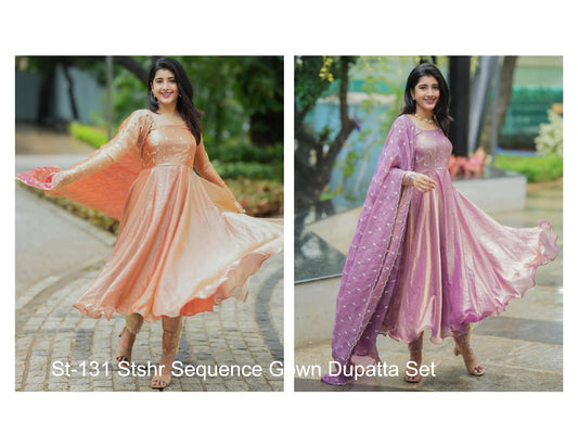 St-131 Stshr Premium Gown Dupatta Set Supplier India