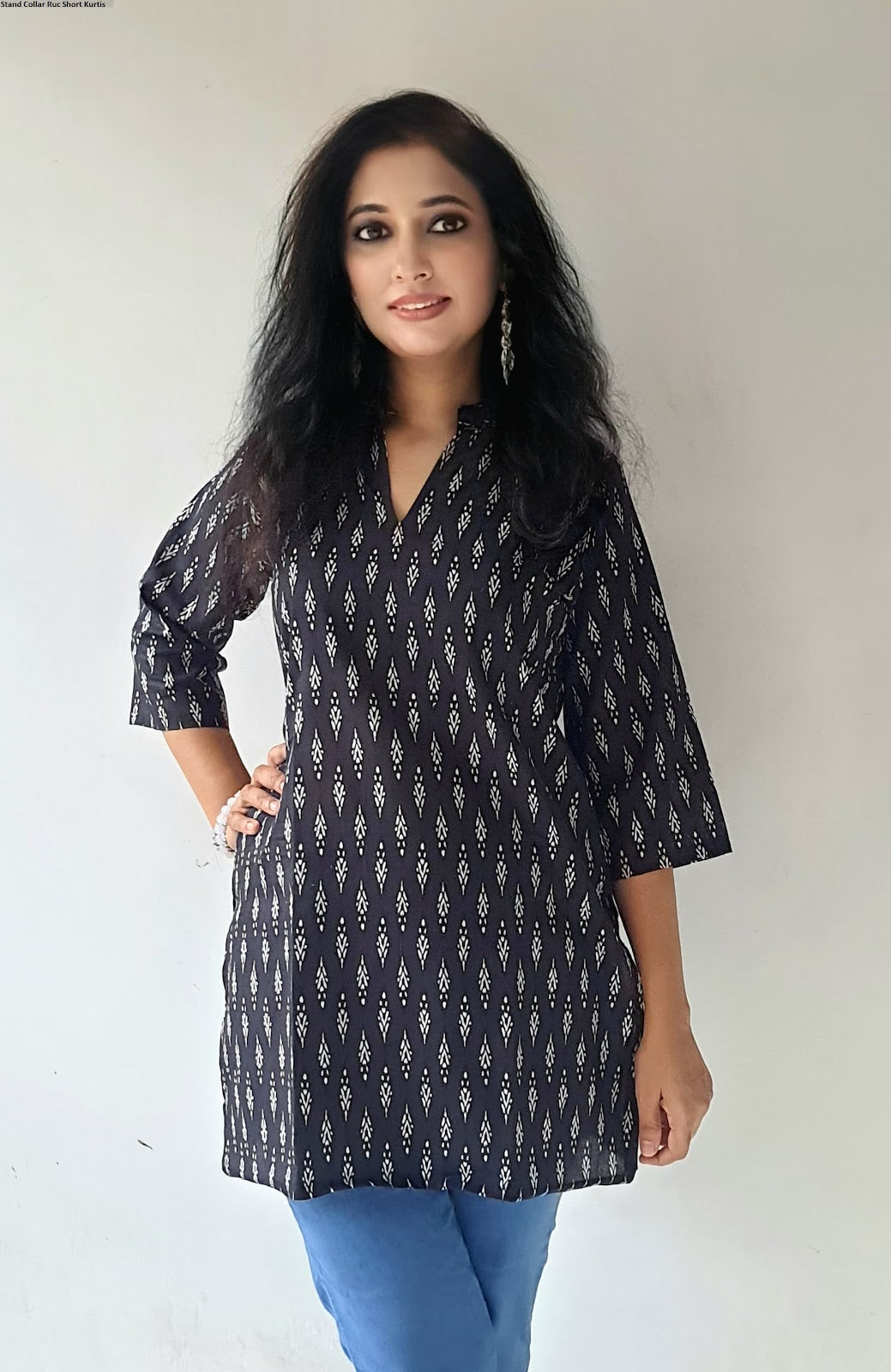 Stand Collar Ruc Short Kurtis Manufacturer Ahmedabad