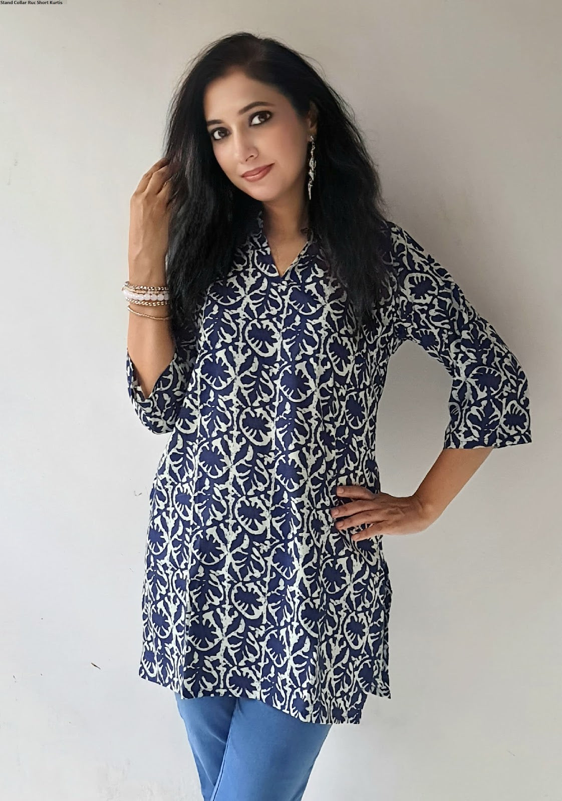 Stand Collar Ruc Short Kurtis Manufacturer Ahmedabad