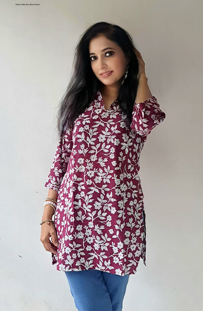 Stand Collar Ruc Short Kurtis Manufacturer Ahmedabad