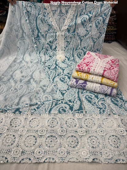 Staple Nayandeep Cotton Dress Material Wholesale