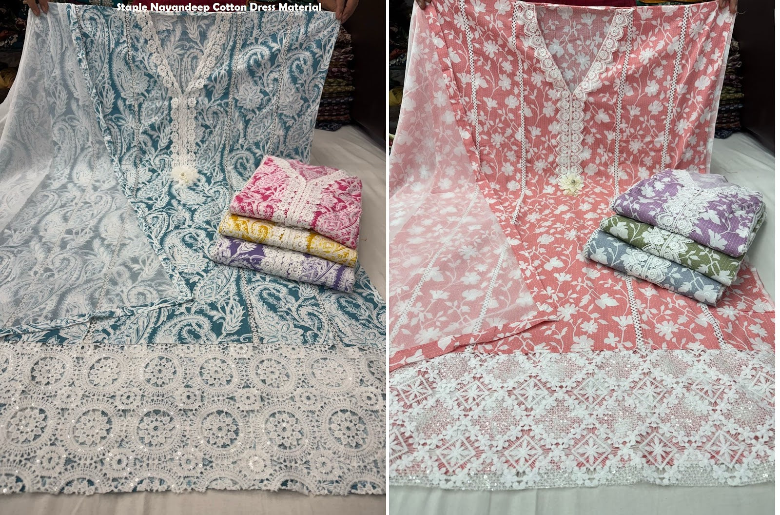 Staple Nayandeep Cotton Dress Material Wholesale