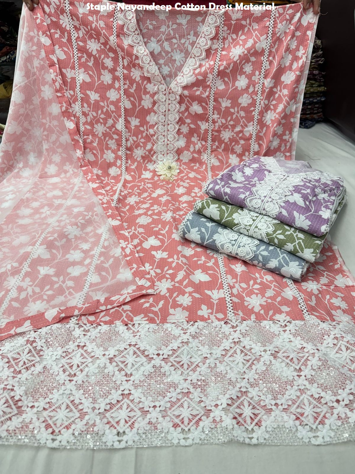 Staple Nayandeep Cotton Dress Material Wholesale