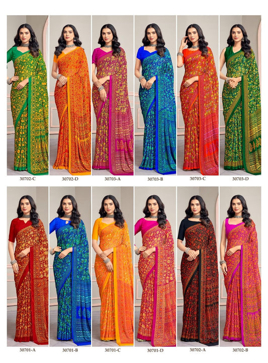 Star Chiffon 147 Ruchi Sarees Wholesaler